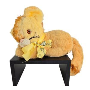 Vintage 50s Gund Cat 11" Plush J Swedlin Musical Plush Wind Up Tail‎ Works Rare